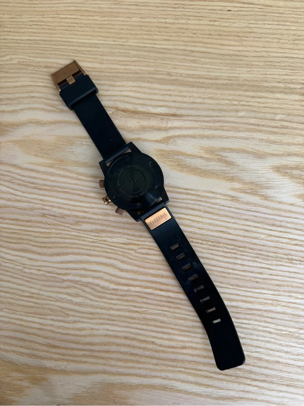 ELECTRIC Black Watch with Rose Gold Accents - Minimal Chronograph